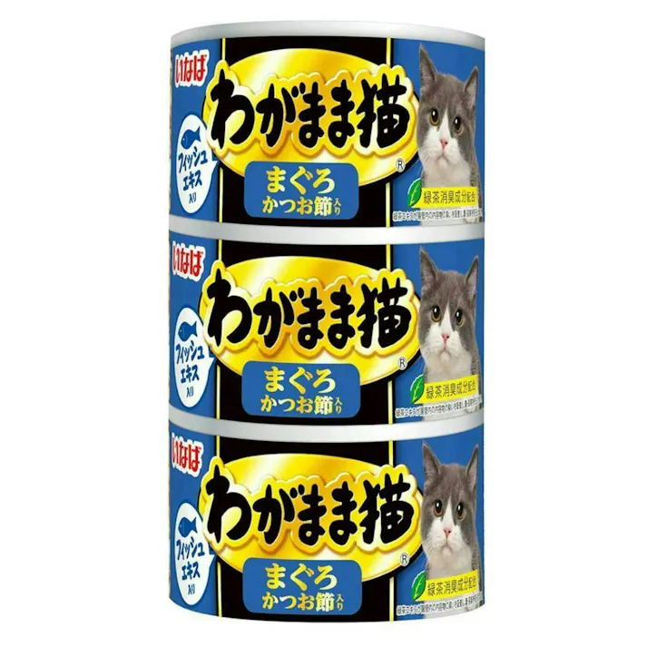 【ケース販売】いなばわがまま猫 かつお節入り3缶パック(1ケース18個入り) ペット用 ウェットフード 猫用 3753855018【別送品】