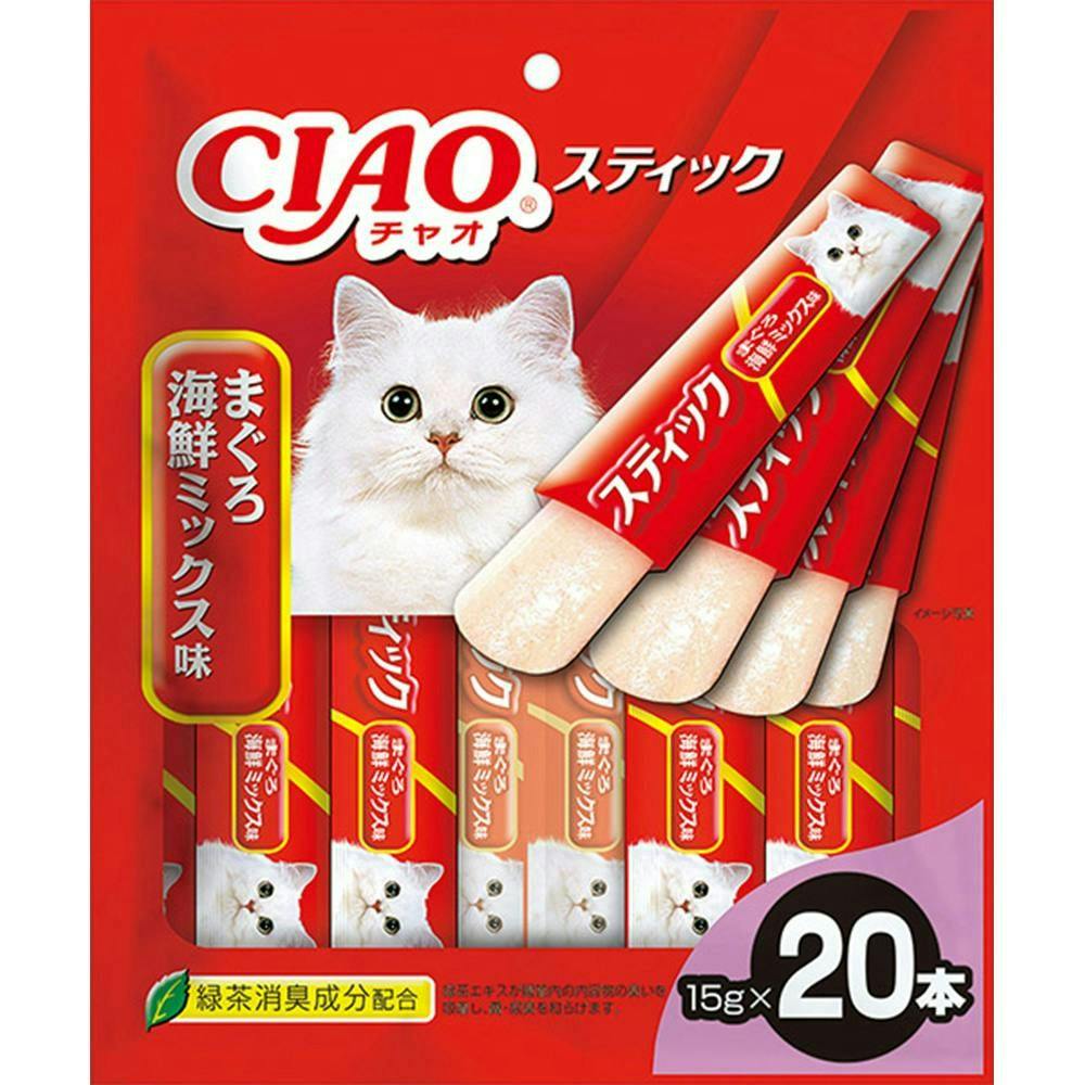 いなばCIAOスティック20本入りまぐろ海鮮ミックス味(1ケース16個入り)チャオ4901133335112 3753959016 魚・ささみ・ジャーキー(猫) いなばCIAOスティック20本入りまぐろ海鮮ミックス味(1ケース16個入り)チャオ4901133335112 3753959016 魚・ささみ・ジャーキー(猫)