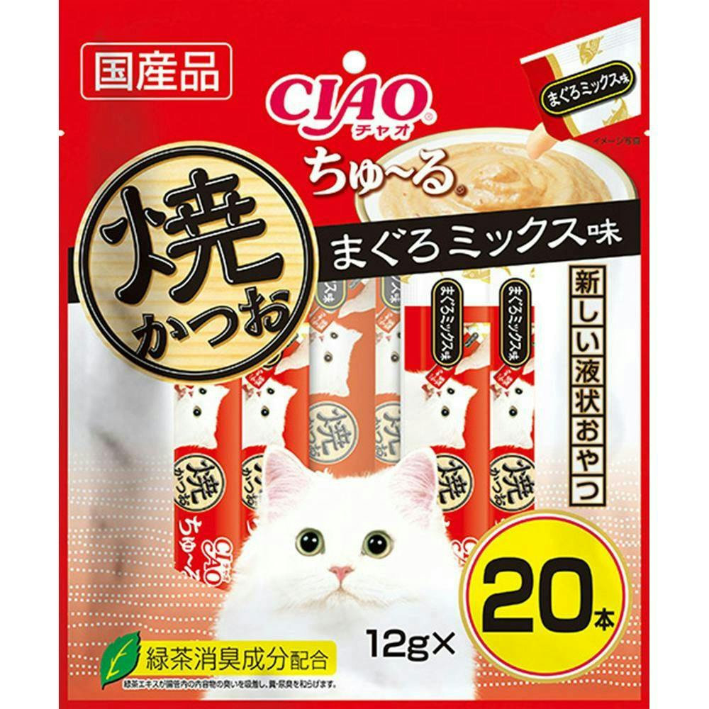 焼かつお CIAO 焼かつおちゅ～る まぐろミックス味 20本入り | 商品情報