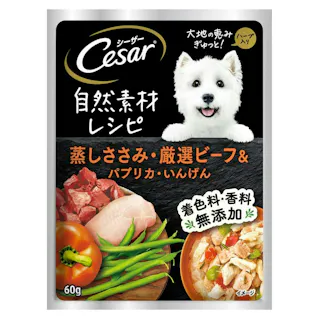 【ケース販売】マースジャパン シーザーパウチ自然素材 ささみ・ビーフ&パプリカ(1ケース160個入り)1081632160 4902397871965【別送品】