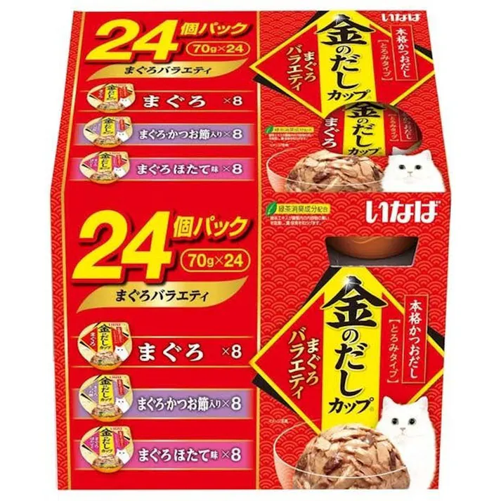 【ケース販売】いなば 金のだしカップ24個パックまぐろバラエティ(1ケース4個入) 4901133622038 3751887004【別送品】