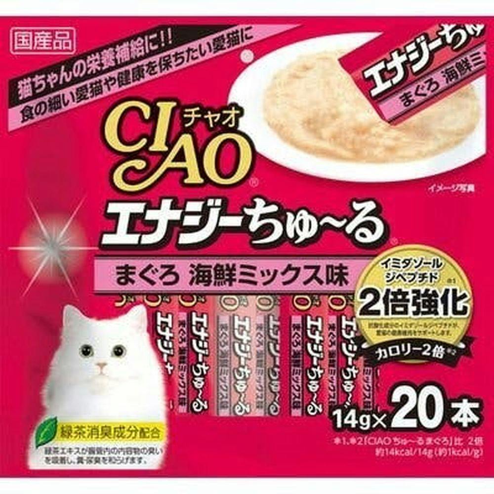 いなば エナジーちゅ~るまぐろ海鮮ミックス20本(1ケース16個入)ちゅーる 国産 4901133718984 3752321016 ペースト・ウェットタイプおやつ(猫) いなば エナジーちゅ~るまぐろ海鮮ミックス20本(1ケース16個入)ちゅーる 国産 4901133718984 3752321016 ペースト・ウェットタイプおやつ(猫)