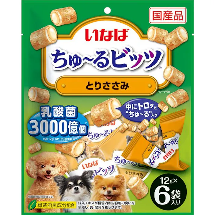 【ケース販売】いなば ちゅ~るビッツとりささみ6袋(1ケース24個入)ちゅーる 国産 4901133682315 3753021024【別送品】
