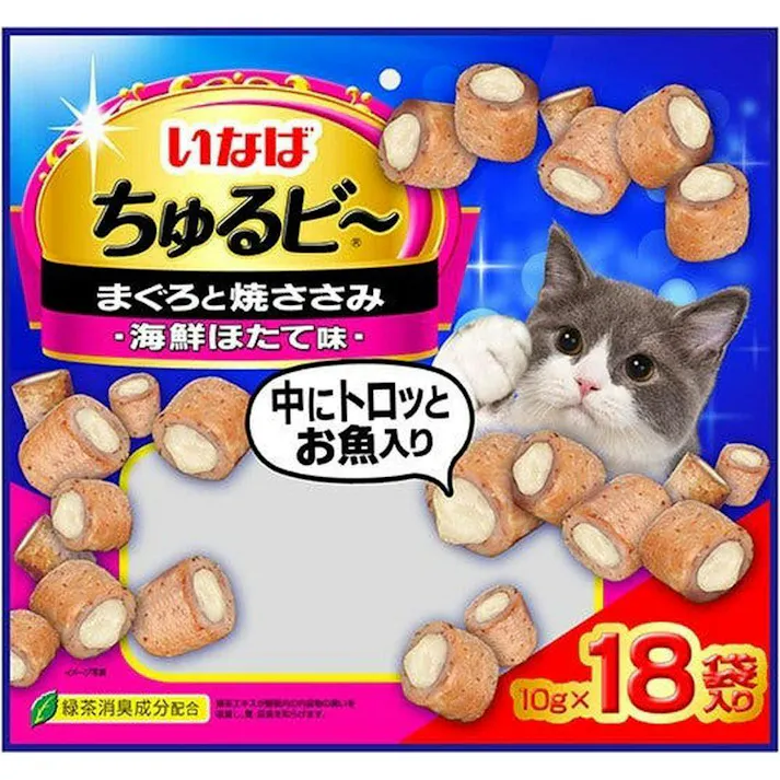 【ケース販売】いなば ちゅるビー18Pまぐ焼ささ海鮮ほたて味(1ケース12個入)ちゅーる 4901133626425 スナック 猫フード 嗜好性抜群 3753787012【別送品】
