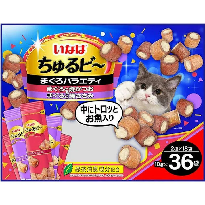 【ケース販売】いなば ちゅるビー36Pまぐろバラエティ(1ケース8個入)ちゅーる 4901133626432 スナック 猫フード 嗜好性抜群 3753788008【別送品】