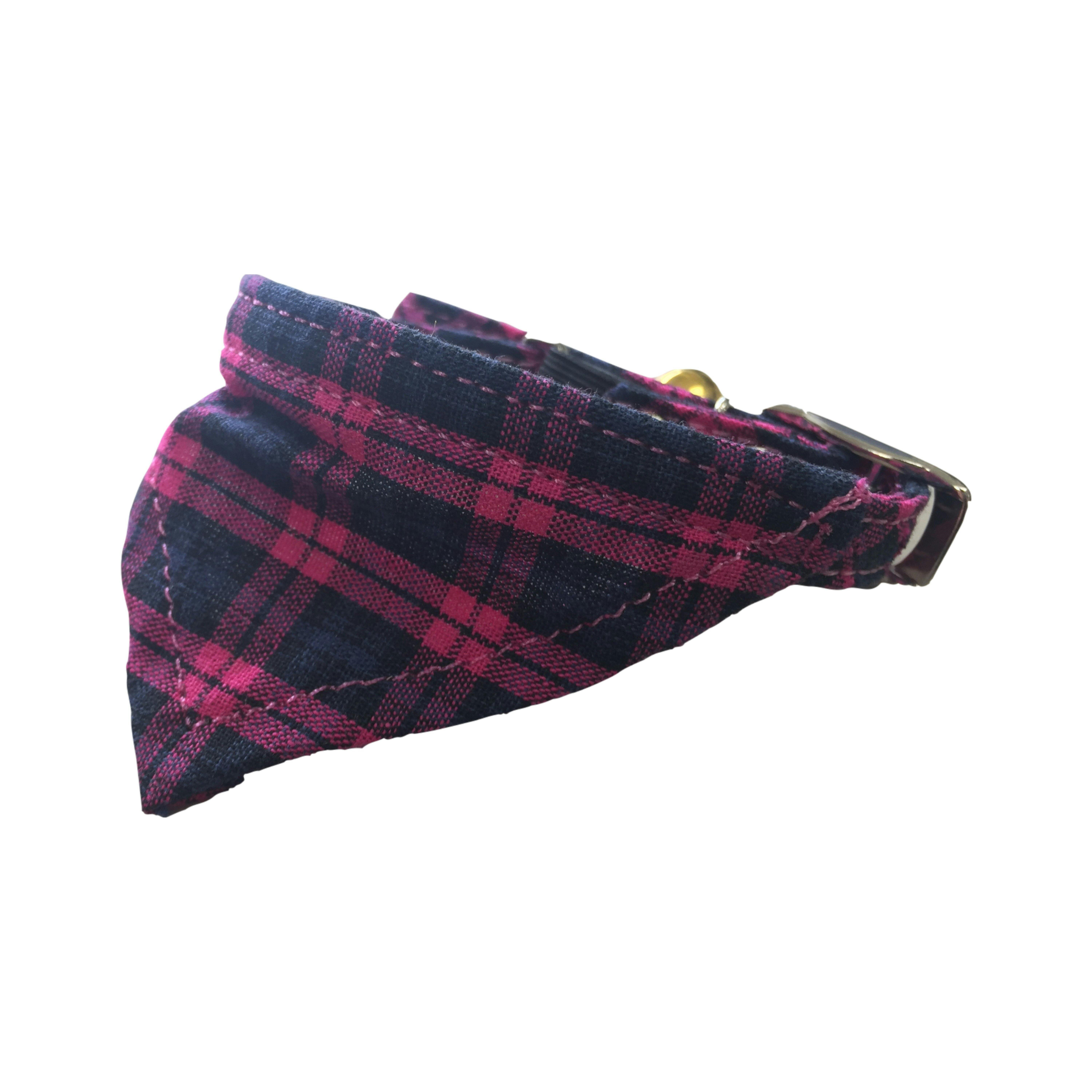 M1054PキャットバンダナCチェック 首輪 迷子防止 猫用 3342686001【別送品】