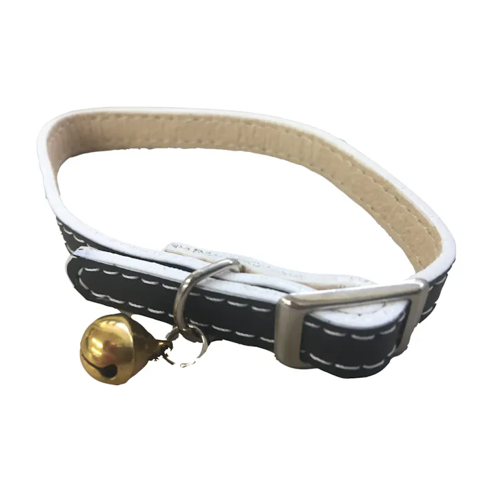 M1850BKWレザーCATカラー 首輪 迷子防止 猫用 3342955001【別送品】