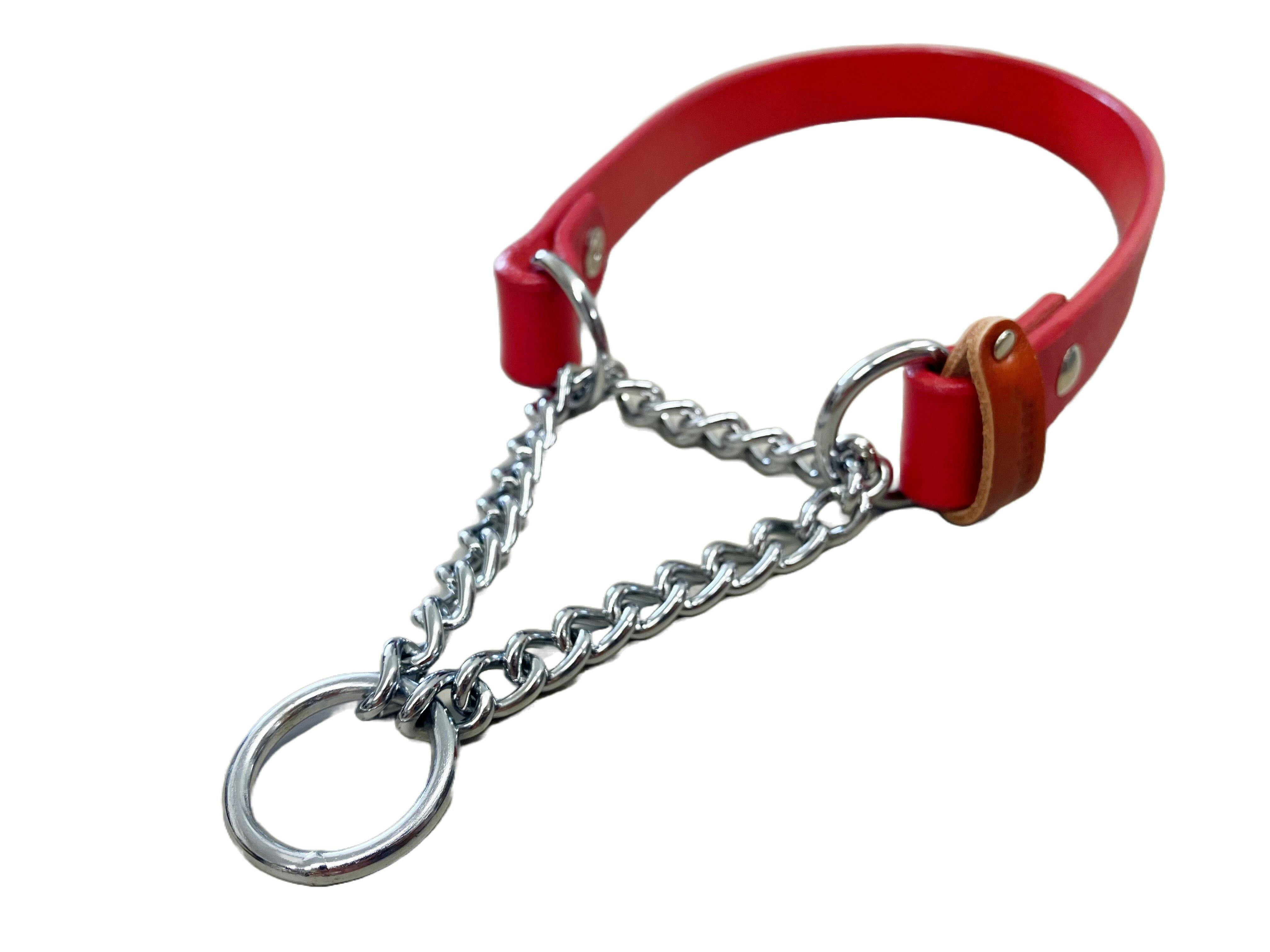 MPレザーハーフチェーンカラー#21Lレッド 首輪 迷子防止 犬用 3345475001【別送品】