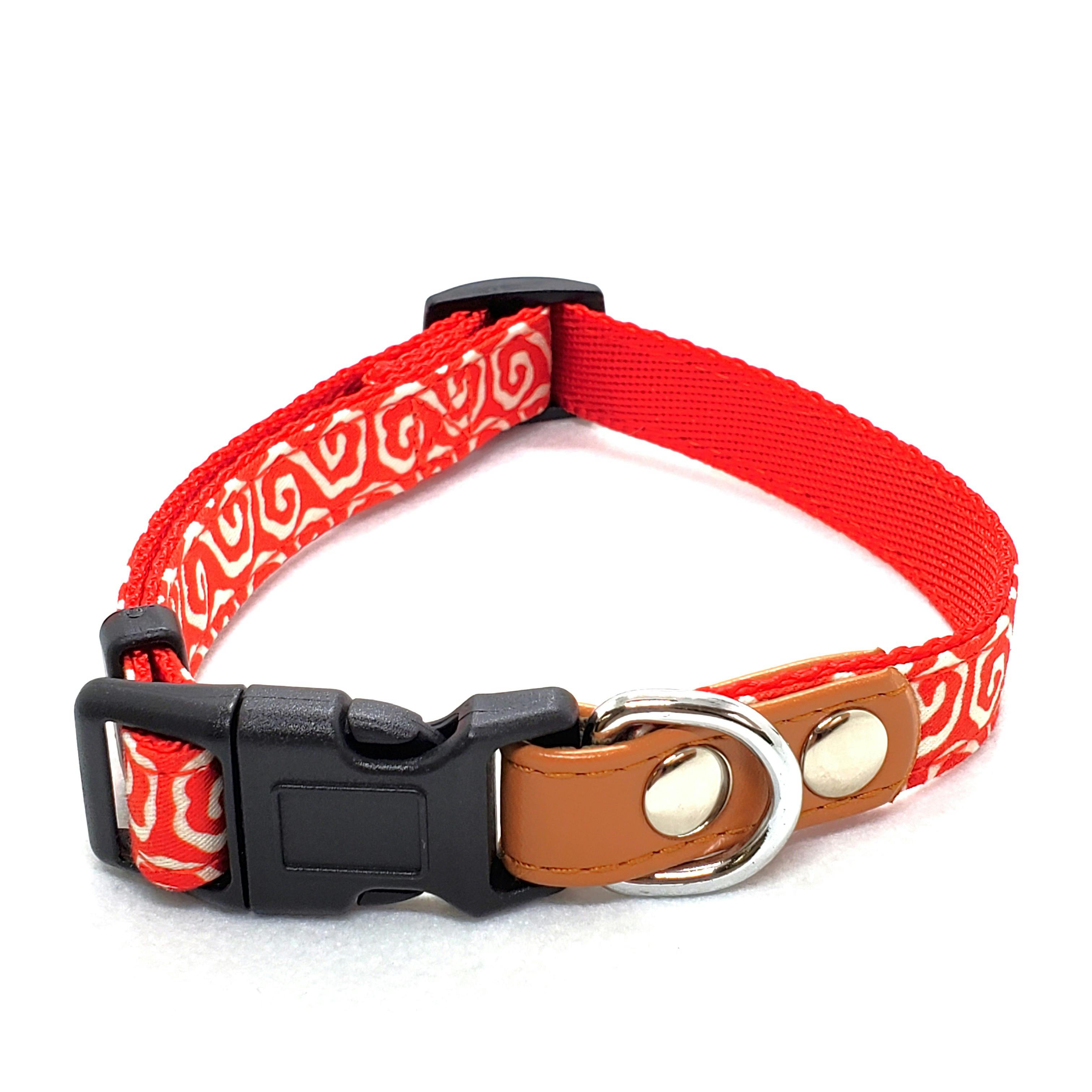 リードッグ 唐草ワンタッチカラーL-レッド 犬 用品 首輪 1711511001【別送品】