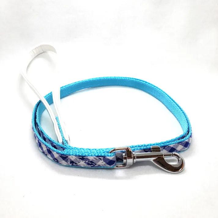 リードッグ NEWギンガムチェックリードM-ブルー 犬 用品 引き紐(セット含む) 1711593001【別送品】