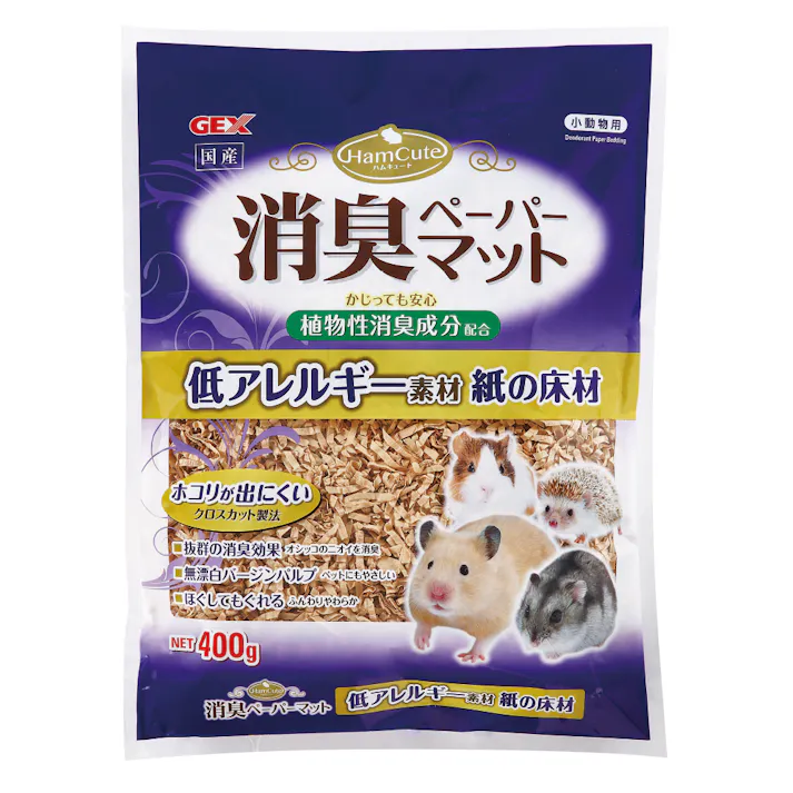 ジェックス ハムキュート 消臭ペーパーマット400g 小動物 用品 小動物用床材・巣材 1742715001【別送品】