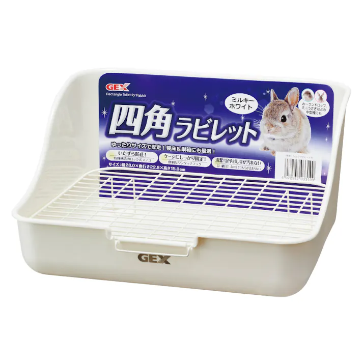 ジェックス 四角ラビレットミルキーホワイト 小動物 用品 小動物用トイレ砂 1742891001【別送品】