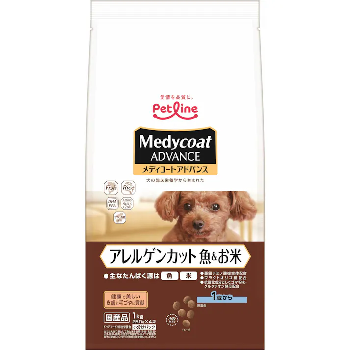 ペットライン メディコートアドバンス アレルゲン米 1歳 1kg 4902418002231 1041094001【別送品】