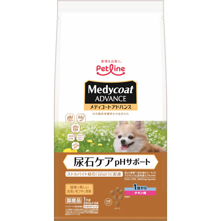 ペットライン メディコートアドバンス尿石ケア1歳1kg 4902418002408 1041096001【別送品】