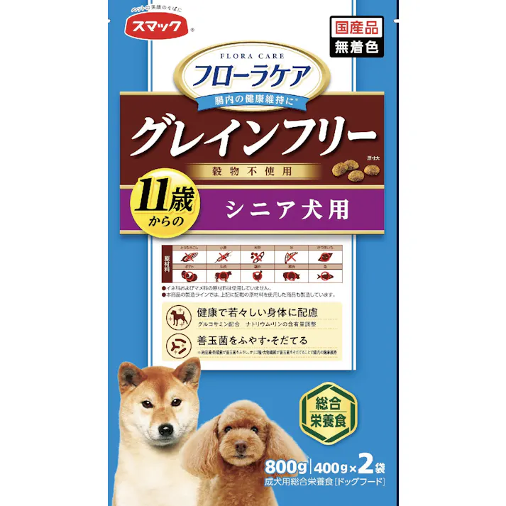 スマック フローラケア DOG シニア犬用800g 4970022014292 1610711001【別送品】