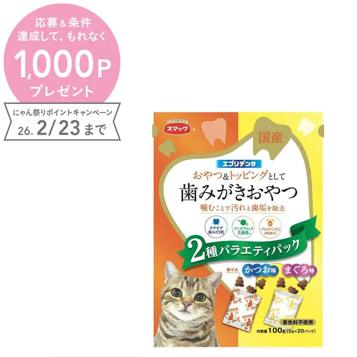 スマック エブリデンタ 猫用かつおまぐろ100g 猫用 デンタルケア おやつ 1610722001【別送品】