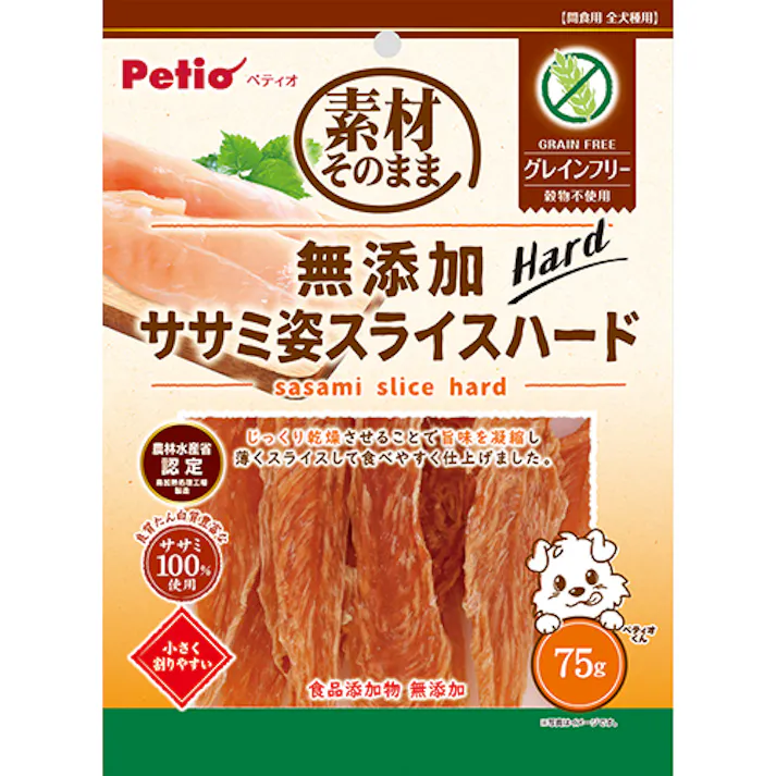 ペティオ 素材無添加ササミ姿スライスハードGF75g 4903588136191 3417865001【別送品】