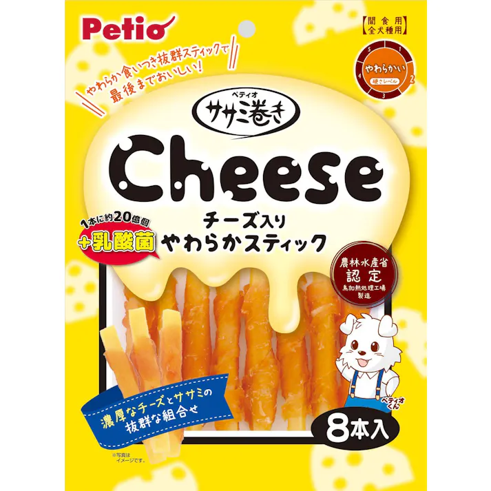 ペティオ ササミ巻きチーズ+乳酸菌ST8本 4903588142499 3419022001【別送品】