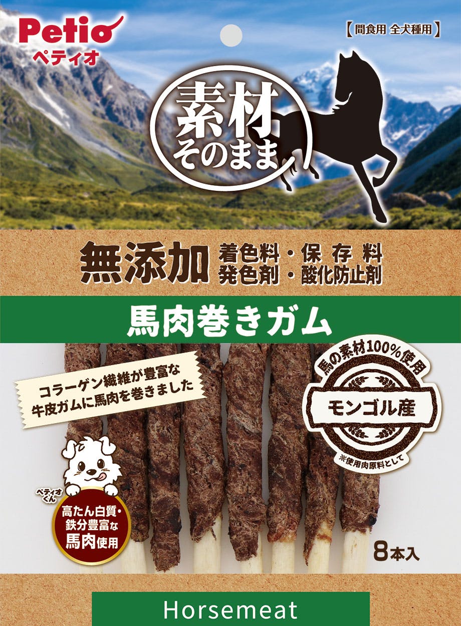 ペティオ 素材そのまま無添加馬肉巻きガム8本 4903588143977 3419246001 ガム・デンタルケア ペティオ 素材そのまま無添加馬肉巻きガム8本 4903588143977 3419246001 ガム・デンタルケア