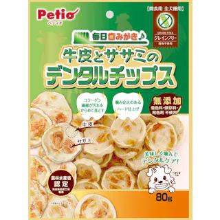 ペティオ 牛皮とササミのデンタルチップス80g 4903588144172 3419261001【別送品】