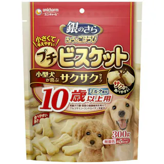 ユニ・チャーム 銀のさらプチビス10歳ミルク300g 嗜好性 犬用 おやつ 3480764001【別送品】