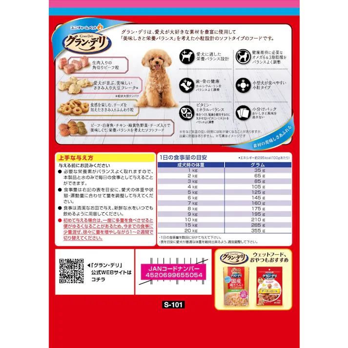 ユニ・チャーム グランデリふっくらビーフ白身魚チキン750g 嗜好性 ソフト 犬用 3481880001【別送品】