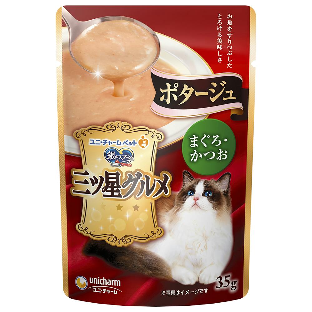 ユニ・チャーム 三ツ星Pポタージュまぐろかつお35g 4520699625118 3481975001 猫用ウェットフード(パウチ) ユニ・チャーム 三ツ星Pポタージュまぐろかつお35g 4520699625118 3481975001 猫用ウェットフード(パウチ)