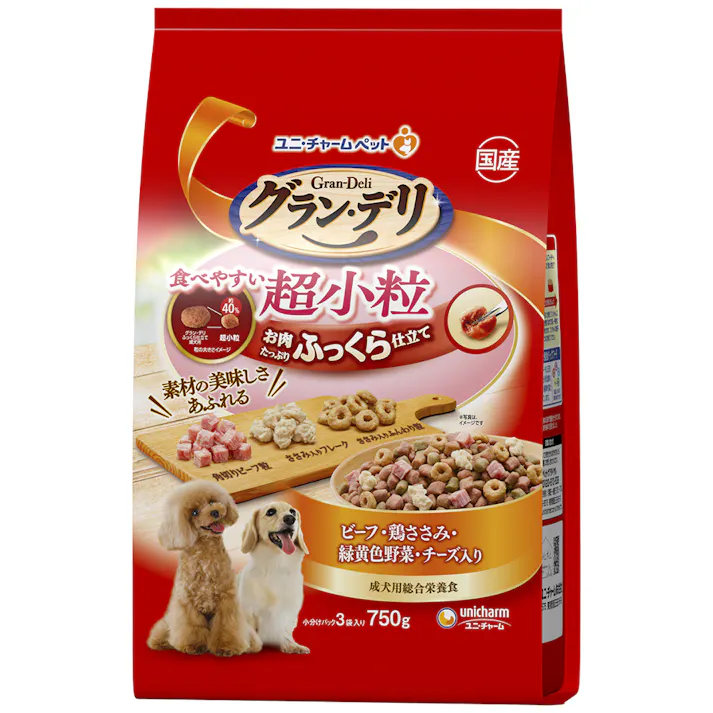 ユニ・チャーム グランデリふっくら超小粒750g 嗜好性 ソフト 犬用 3482035001【別送品】