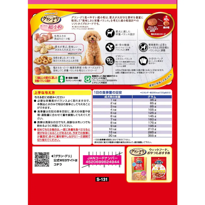 ユニ・チャーム グランデリふっくら超小粒13歳700g 嗜好性 ソフト 犬用 3482037001【別送品】