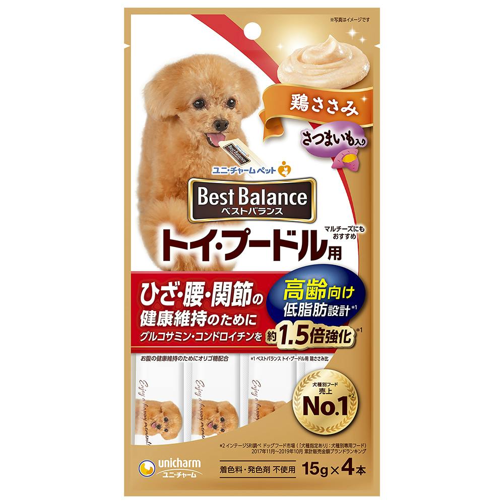 ユニ・チャーム BBおやつTプードル高齢鶏ささみ15g×4本 4520699647394 3482044001 素材(お肉・魚)おやつ ユニ・チャーム BBおやつTプードル高齢鶏ささみ15g×4本 4520699647394 3482044001 素材(お肉・魚)おやつ