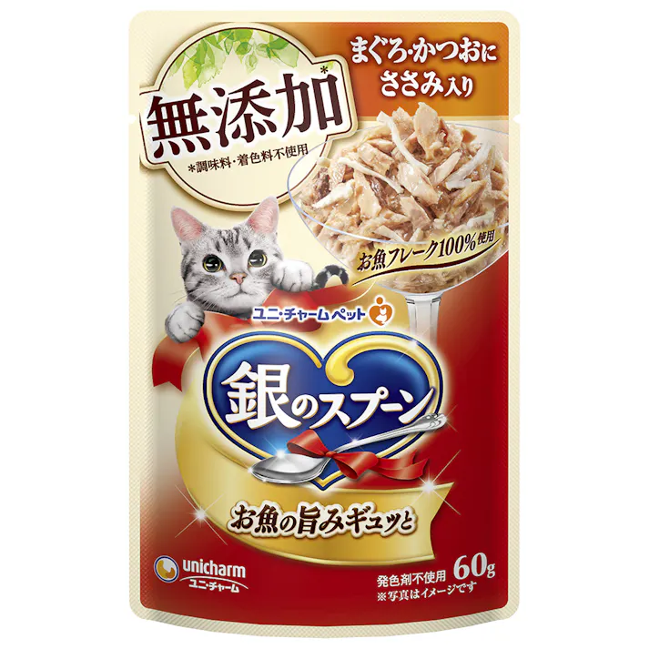ユニ・チャーム 銀スプパウチ無添加鮪鰹ささみ60g 4520699695289 3482427001【別送品】