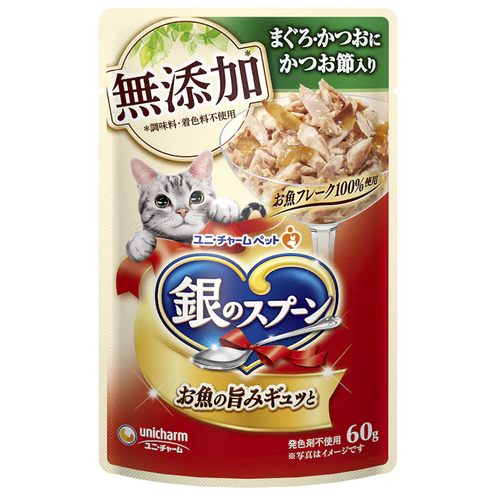 ユニ・チャーム 銀スプパウチ無添加鮪鰹かつお節60g 4520699695470 3482428001【別送品】