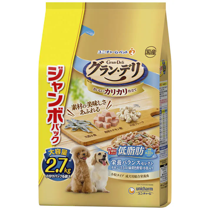 ユニ・チャーム グランデリカリカリ7歳から低脂肪栄養S2.7kg 4520699606995 3482538001【別送品】