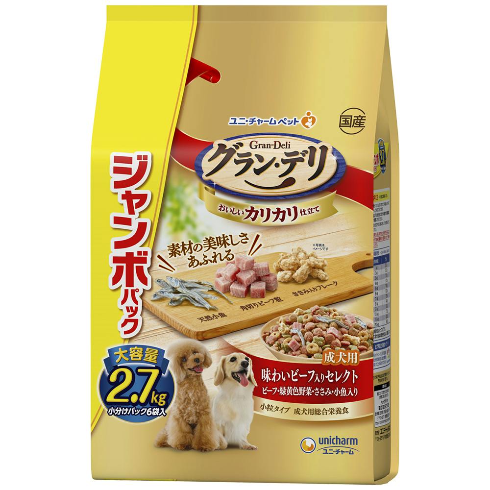 ユニ・チャーム グランデリカリカリ成犬ビーフセレクト2.7kg 4520699631140 3482539001 犬用ドライフード ユニ・チャーム グランデリカリカリ成犬ビーフセレクト2.7kg 4520699631140 3482539001 犬用ドライフード