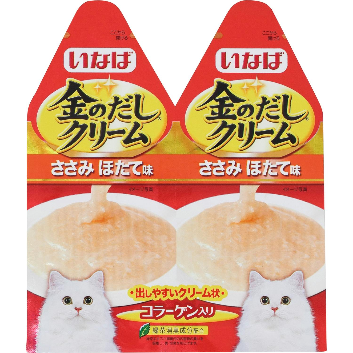 いなば 金のだしクリームささみほたて味60g 4901133617690 3751150001 猫用ウェットフード(パウチ) いなば 金のだしクリームささみほたて味60g 4901133617690 3751150001 猫用ウェットフード(パウチ)
