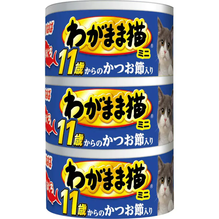 いなば わがまま猫 まぐろミニ 11歳かつお節入 60g×3P 高嗜好性 ウェットフード 猫用 3752052001【別送品】