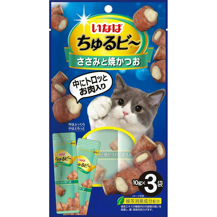 いなば ちゅるビーささみと焼かつお3P ちゅーる 高嗜好性 おやつ 猫用 3753784001【別送品】