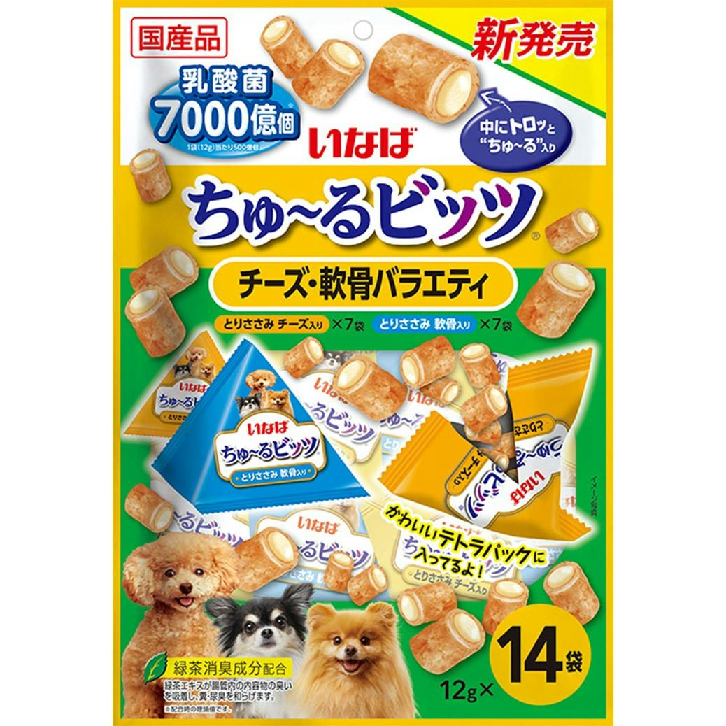 いなば ちゅ~るビッツチーズ軟骨バラエティ12g×14P ちゅーる 国産 4901133682506 3753919001 ペースト・ウェットタイプおやつ いなば ちゅ~るビッツチーズ軟骨バラエティ12g×14P ちゅーる 国産 4901133682506 3753919001 ペースト・ウェットタイプおやつ