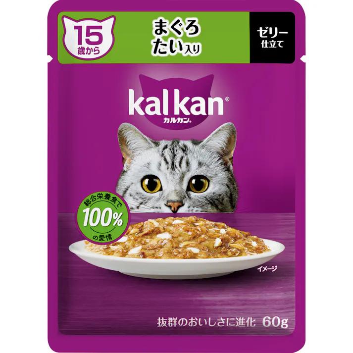 カルカンパウチ 15歳まぐろたい60g キャットフード ウェットフード 総合栄養食 1081693001【別送品】