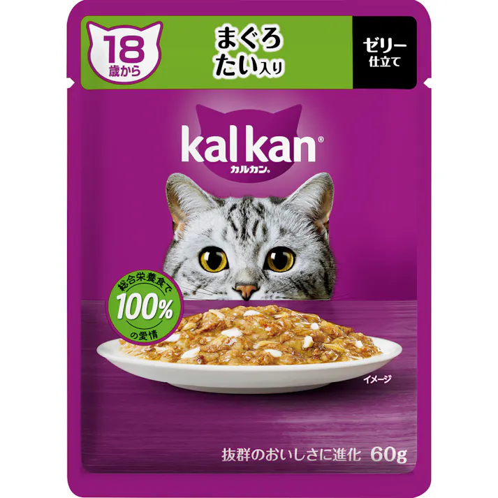 カルカンパウチ 18歳まぐろたい60g キャットフード ウェットフード 総合栄養食 1081697001【別送品】