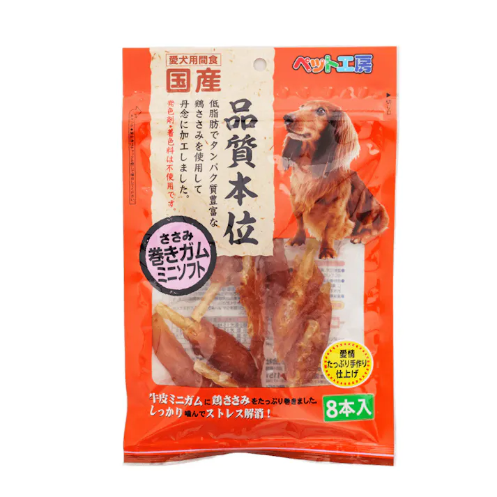 ペット工房 ささみ巻きガムミニソフト8本 犬用おやつ 低脂肪 国産 1340391001【別送品】