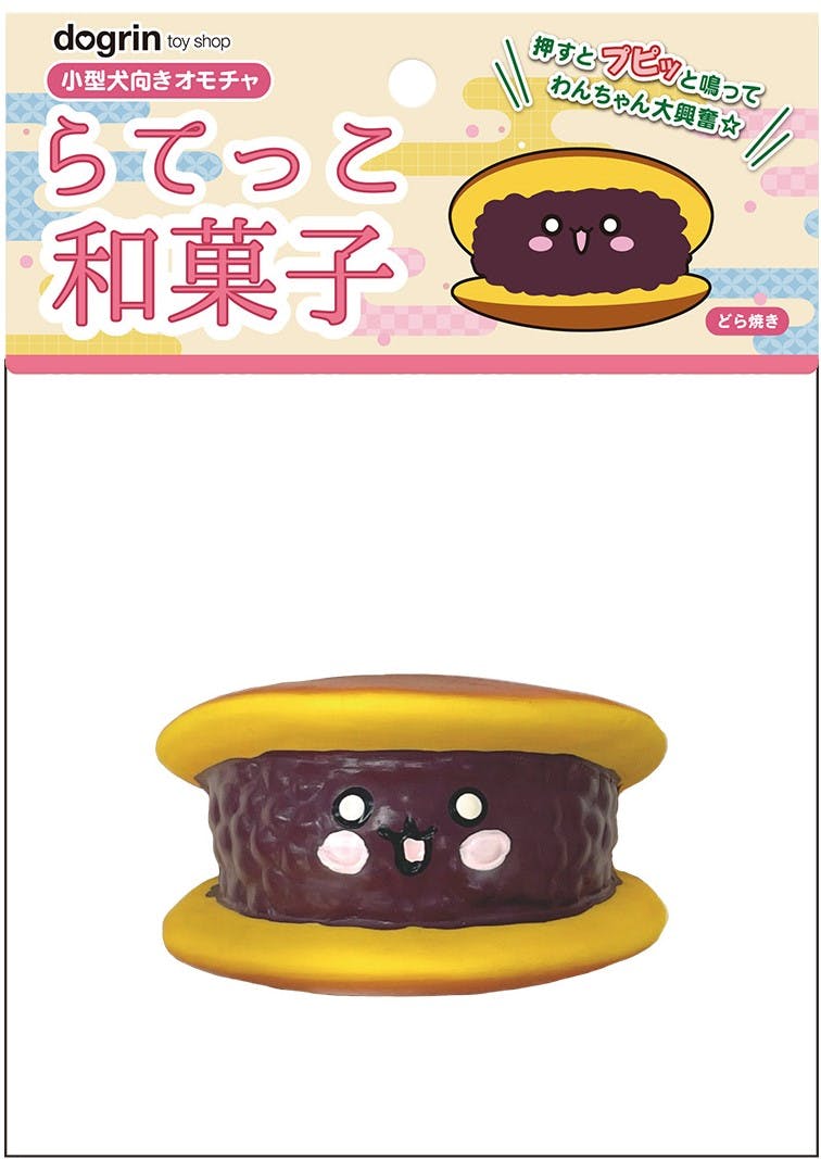 スーパーキャット らてっこ和菓子 どら焼き 犬おもちゃ 音鳴り 2251475001 ゴム・ラテックス玩具