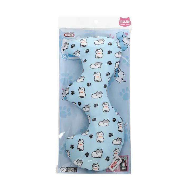 コメット 国産くねくねキックまくらブルーS 猫用おもちゃ ぬいぐるみ ハンドメイド 2390276001【別送品】