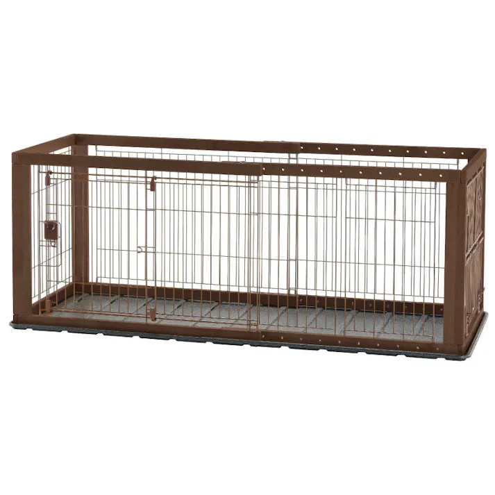 リッチェル 木製スライドペットサークル レギュラー ダークブラウン 超小型犬・小型犬 カスタマイズ サークル・ケージ【取り寄せ】 ダークブラウン 2800622001【別送品】