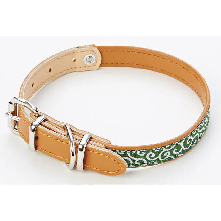 ペティオ 犬雅唐草平首輪グリーンSS 犬用 適応体重5kg以下 首回り20~25cm 3417343001【別送品】