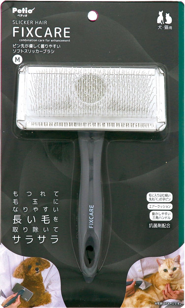 ペティオ FIXCAREソフトスリッカーブラシM お手入れ 敏感肌 犬猫兼用 3419521001【別送品】