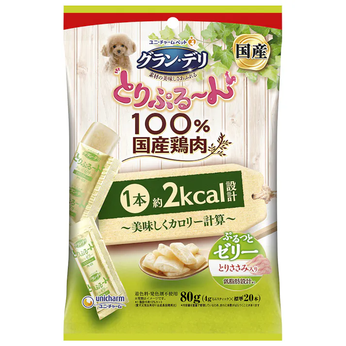 グラン・デリ とりぷるーんカロリーゼリーささみ80g ドッグフード 発色剤・着色料不使用 低脂肪 3482251001【別送品】