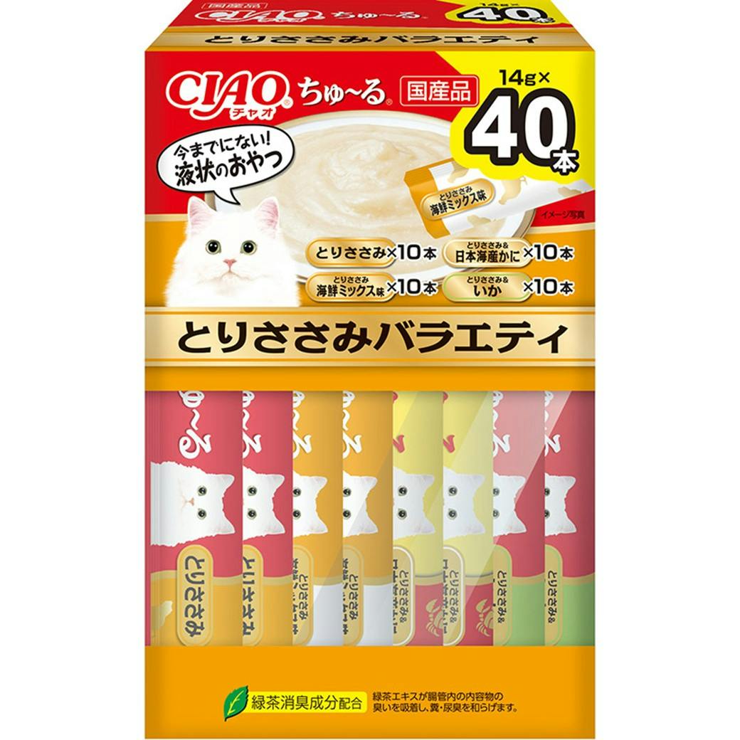 CIAO ちゅーる とりささみバラエティ14g×40P 猫用おやつ ペースト 国産 3754522001 ペースト・ウェットタイプおやつ(猫) CIAO ちゅーる とりささみバラエティ14g×40P 猫用おやつ ペースト 国産 3754522001 ペースト・ウェットタイプおやつ(猫)