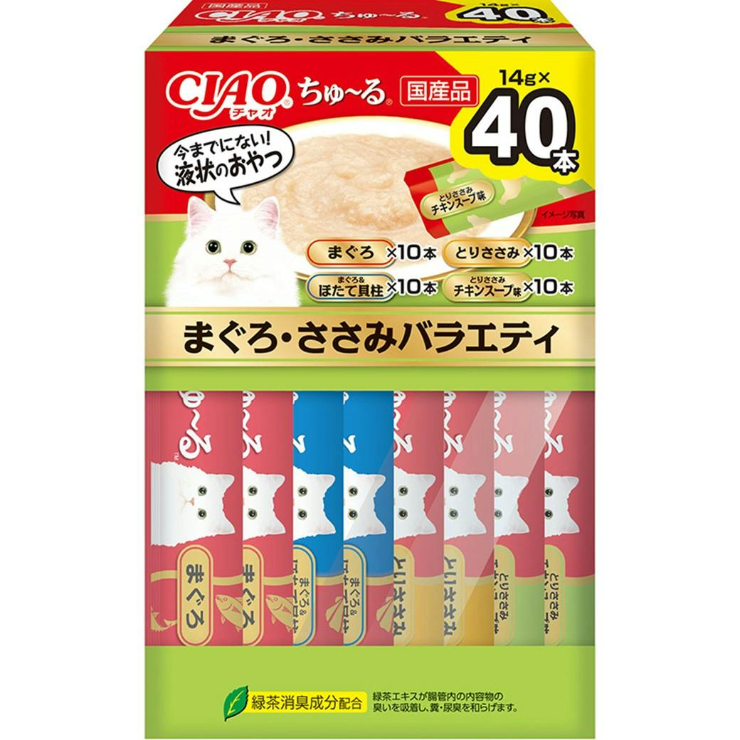 CIAO ちゅーる まぐろ・ささみバラエティ14g×40P 猫用おやつ ペースト 国産 3754523001 ペースト・ウェットタイプおやつ(猫) CIAO ちゅーる まぐろ・ささみバラエティ14g×40P 猫用おやつ ペースト 国産 3754523001 ペースト・ウェットタイプおやつ(猫)