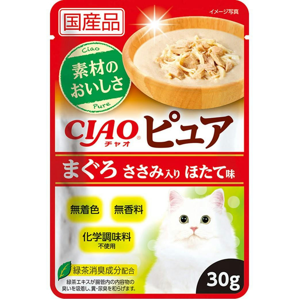 CIAO ピュアパウチ 鮪ささみ帆立30g キャットフード ウェットフード 国産 3754554001 猫用ウェットフード(パウチ) CIAO ピュアパウチ 鮪ささみ帆立30g キャットフード ウェットフード 国産 3754554001 猫用ウェットフード(パウチ)